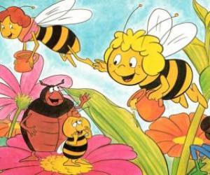 Puzzle Μάγια πέταξε μαζί με το δάσκαλο Κασσάνδρας φέρει ένα βάζο με μέλι η κάθε μία, ενώ Wili χαιρετίσω τους φίλους τους και Kurt